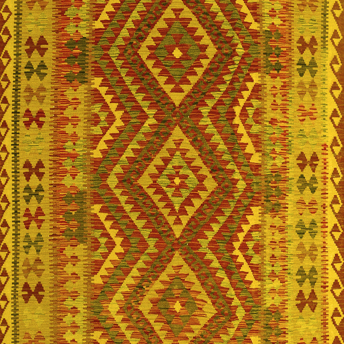 Machine Washable Oriental Yellow Traditional Rug, wshcon1117yw