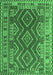 Machine Washable Oriental Emerald Green Traditional Area Rugs, wshcon1117emgrn