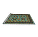 Sideview of Machine Washable Oriental Light Blue Traditional Rug, wshcon1118lblu