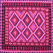 Square Machine Washable Oriental Pink Traditional Rug, wshcon1118pnk