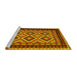 Sideview of Machine Washable Oriental Yellow Traditional Rug, wshcon1118yw