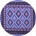 Round Oriental Blue Traditional Rug, con1118blu