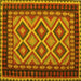 Square Machine Washable Oriental Yellow Traditional Rug, wshcon1118yw