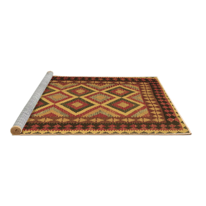 Sideview of Machine Washable Oriental Brown Traditional Rug, wshcon1118brn
