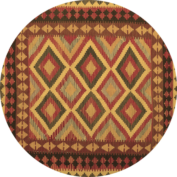 Round Oriental Brown Traditional Rug, con1118brn
