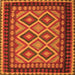 Round Machine Washable Oriental Orange Traditional Area Rugs, wshcon1118org