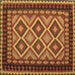 Square Machine Washable Oriental Brown Traditional Rug, wshcon1118brn