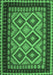 Machine Washable Oriental Emerald Green Traditional Area Rugs, wshcon1118emgrn