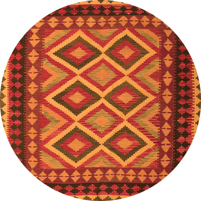 Square Oriental Orange Traditional Rug, con1118org