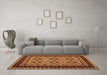 Machine Washable Oriental Brown Traditional Rug in a Living Room,, wshcon1118brn