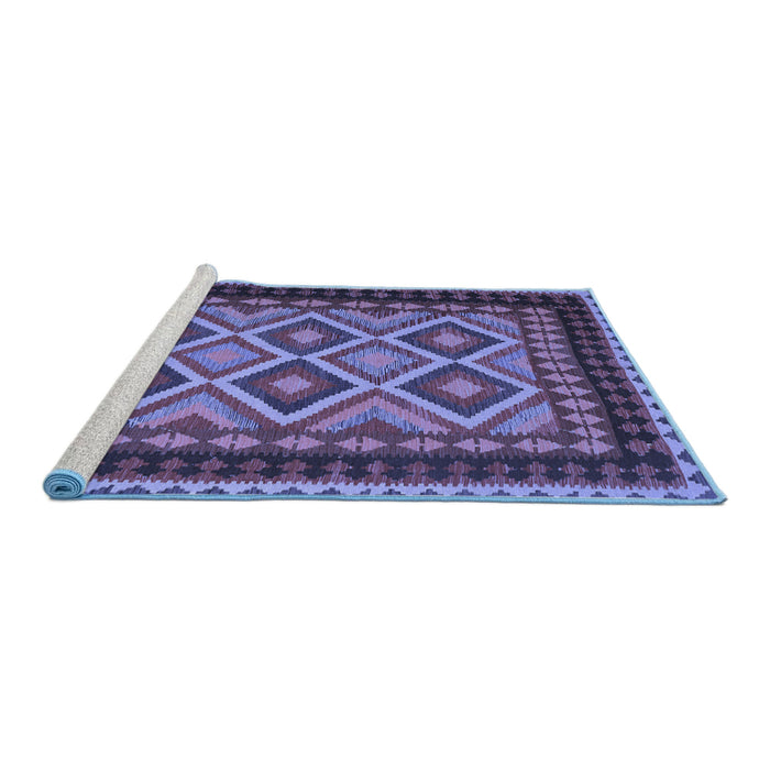 Sideview of Machine Washable Oriental Blue Traditional Rug, wshcon1118blu