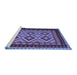 Sideview of Machine Washable Oriental Blue Traditional Rug, wshcon1118blu