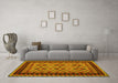 Machine Washable Oriental Yellow Traditional Rug in a Living Room, wshcon1118yw