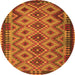 Square Southwestern Orange Country Rug, con1119org