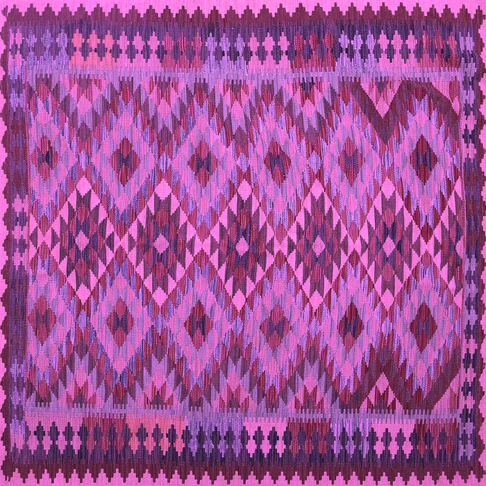 Square Machine Washable Southwestern Purple Country Area Rugs, wshcon1119pur