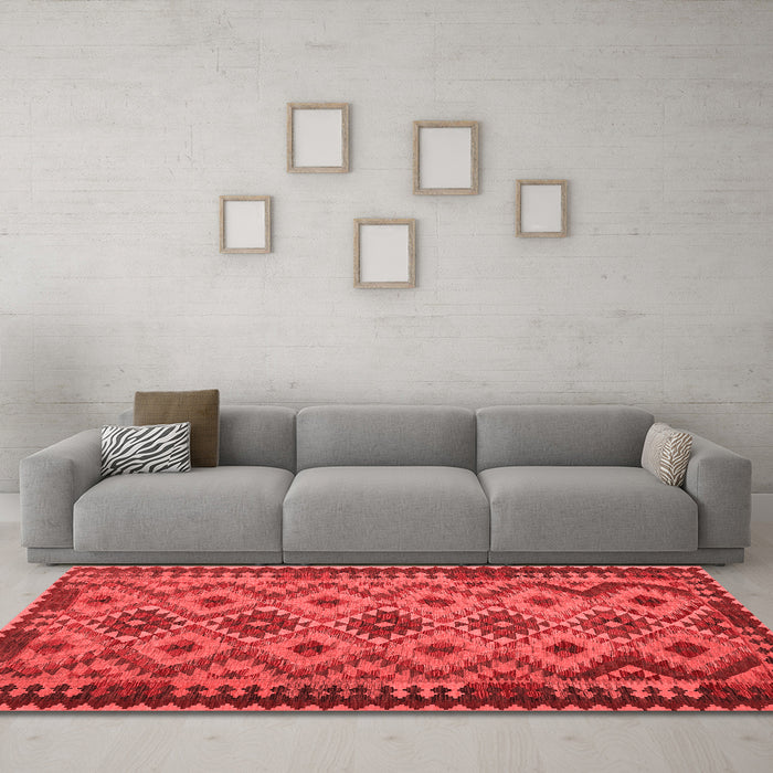 Country Red Washable Rugs