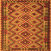 Round Machine Washable Southwestern Orange Country Area Rugs, wshcon1119org