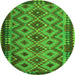 Machine Washable Southwestern Green Country Area Rugs, wshcon1119grn
