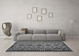 Machine Washable Southwestern Gray Country Rug in a Living Room,, wshcon1119gry