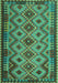 Machine Washable Southwestern Turquoise Country Area Rugs, wshcon1119turq