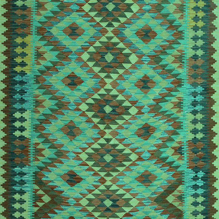 Machine Washable Southwestern Turquoise Country Area Rugs, wshcon1119turq