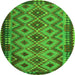 Square Southwestern Green Country Rug, con1119grn