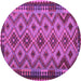 Round Southwestern Purple Country Rug, con1119pur