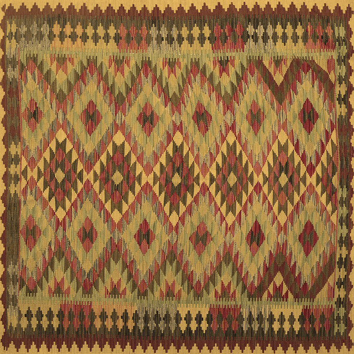 Square Southwestern Brown Country Rug, con1119brn