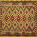 Square Southwestern Brown Country Rug, con1119brn