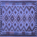 Square Southwestern Blue Country Rug, con1119blu