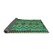 Sideview of Southwestern Turquoise Country Rug, con1119turq