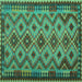 Square Southwestern Turquoise Country Rug, con1119turq