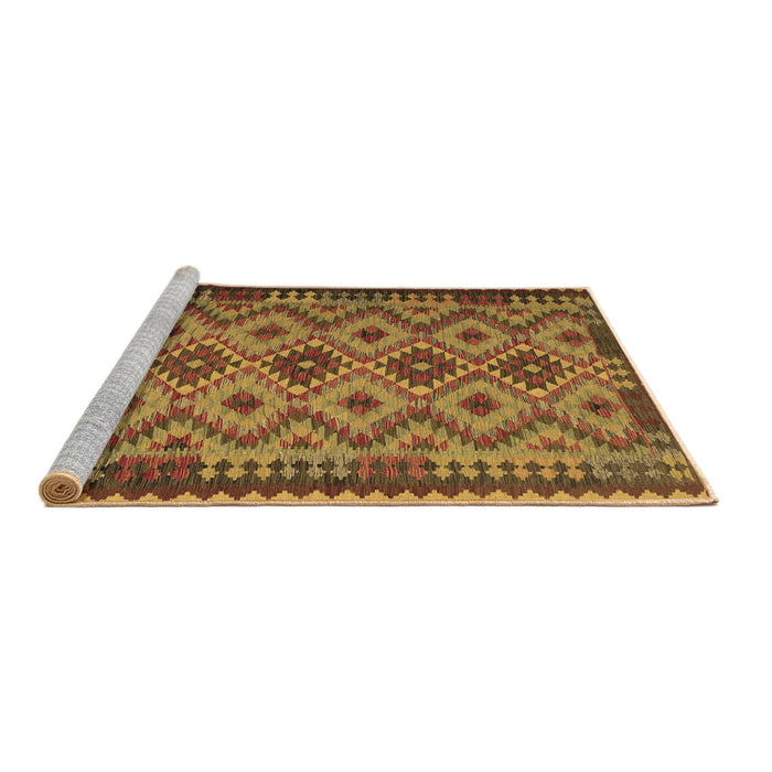 Sideview of Machine Washable Southwestern Brown Country Rug, wshcon1119brn