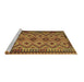 Sideview of Machine Washable Southwestern Brown Country Rug, wshcon1119brn