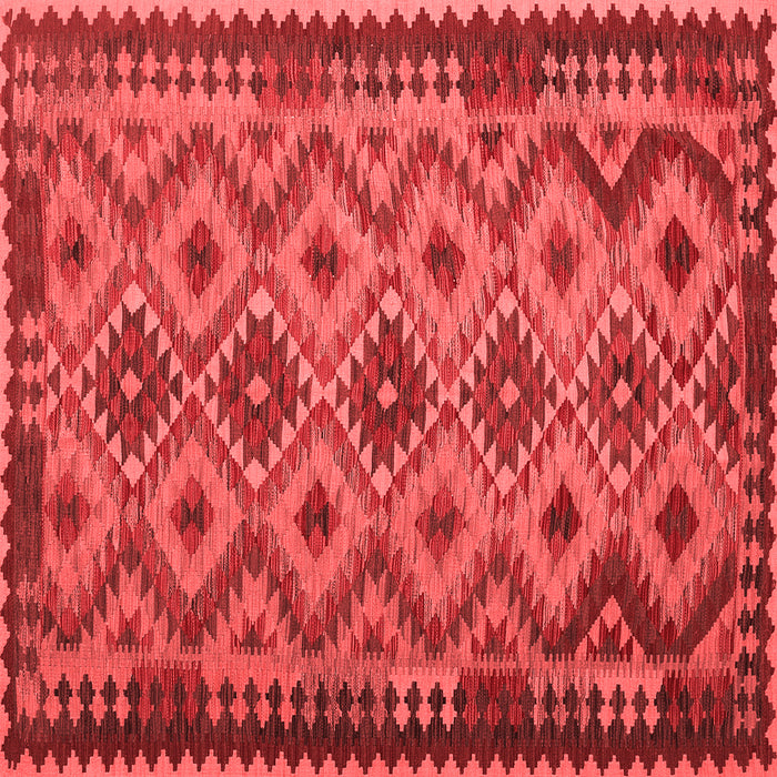 Machine Washable Southwestern Red Country Rug, wshcon1119red