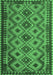 Machine Washable Southwestern Emerald Green Country Area Rugs, wshcon1119emgrn