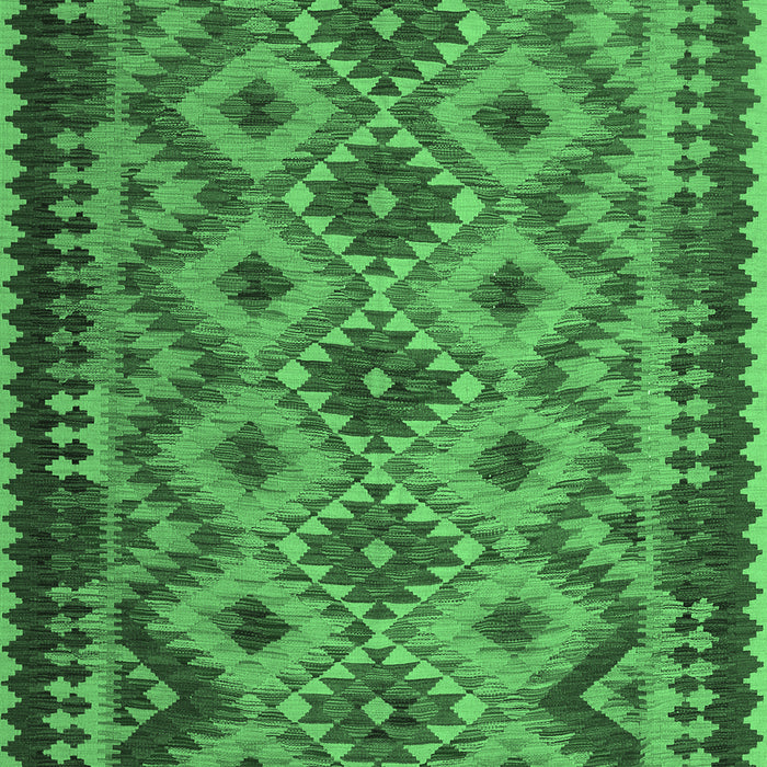 Machine Washable Southwestern Emerald Green Country Area Rugs, wshcon1119emgrn