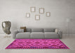 Machine Washable Southwestern Pink Country Rug in a Living Room, wshcon1119pnk