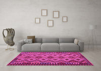 Machine Washable Southwestern Pink Country Rug, wshcon1119pnk