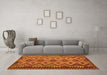 Machine Washable Southwestern Orange Country Area Rugs in a Living Room, wshcon1119org