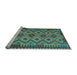 Sideview of Machine Washable Southwestern Light Blue Country Rug, wshcon1119lblu