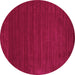 Round Machine Washable Abstract Pink Contemporary Rug, wshcon111pnk