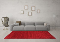 Machine Washable Abstract Red Contemporary Rug, wshcon111red