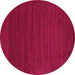 Round Abstract Pink Contemporary Rug, con111pnk