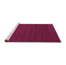 Sideview of Machine Washable Abstract Purple Contemporary Area Rugs, wshcon111pur
