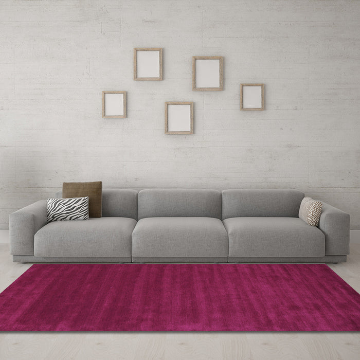 Machine Washable Abstract Purple Contemporary Area Rugs in a Living Room, wshcon111pur