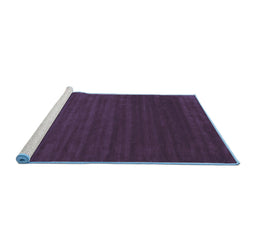 Sideview of Machine Washable Abstract Blue Contemporary Rug, wshcon111blu