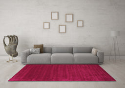 Machine Washable Abstract Pink Contemporary Rug in a Living Room, wshcon111pnk