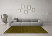 Machine Washable Abstract Green Contemporary Area Rugs in a Living Room,, wshcon111grn