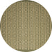 Round Abstract Brown Contemporary Rug, con1120brn